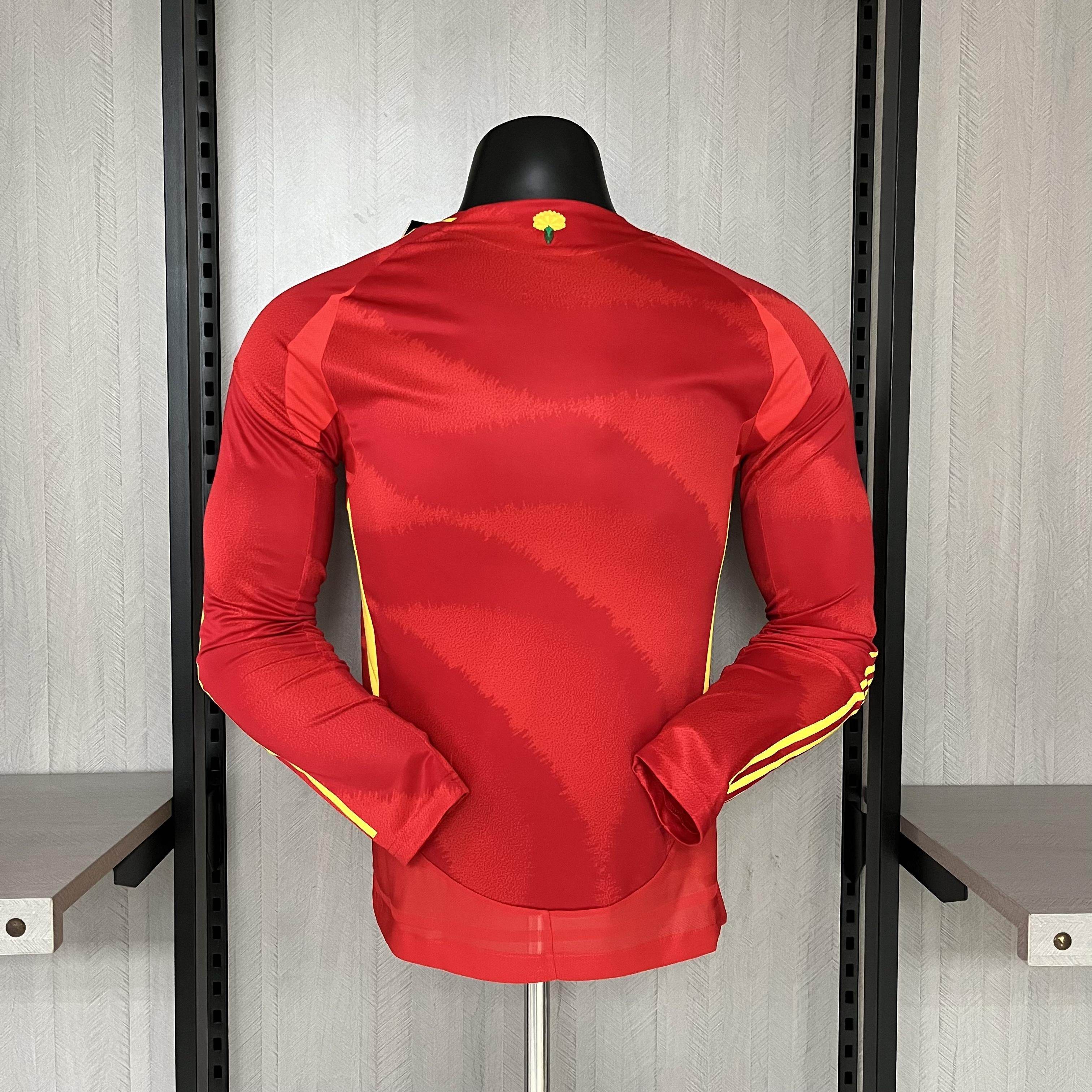 CAMISETA ESPAÑA I EURO 2024 MANGA LARGA HOMBRE (VERSIÓN JUGADOR) - ZonaCamisetas