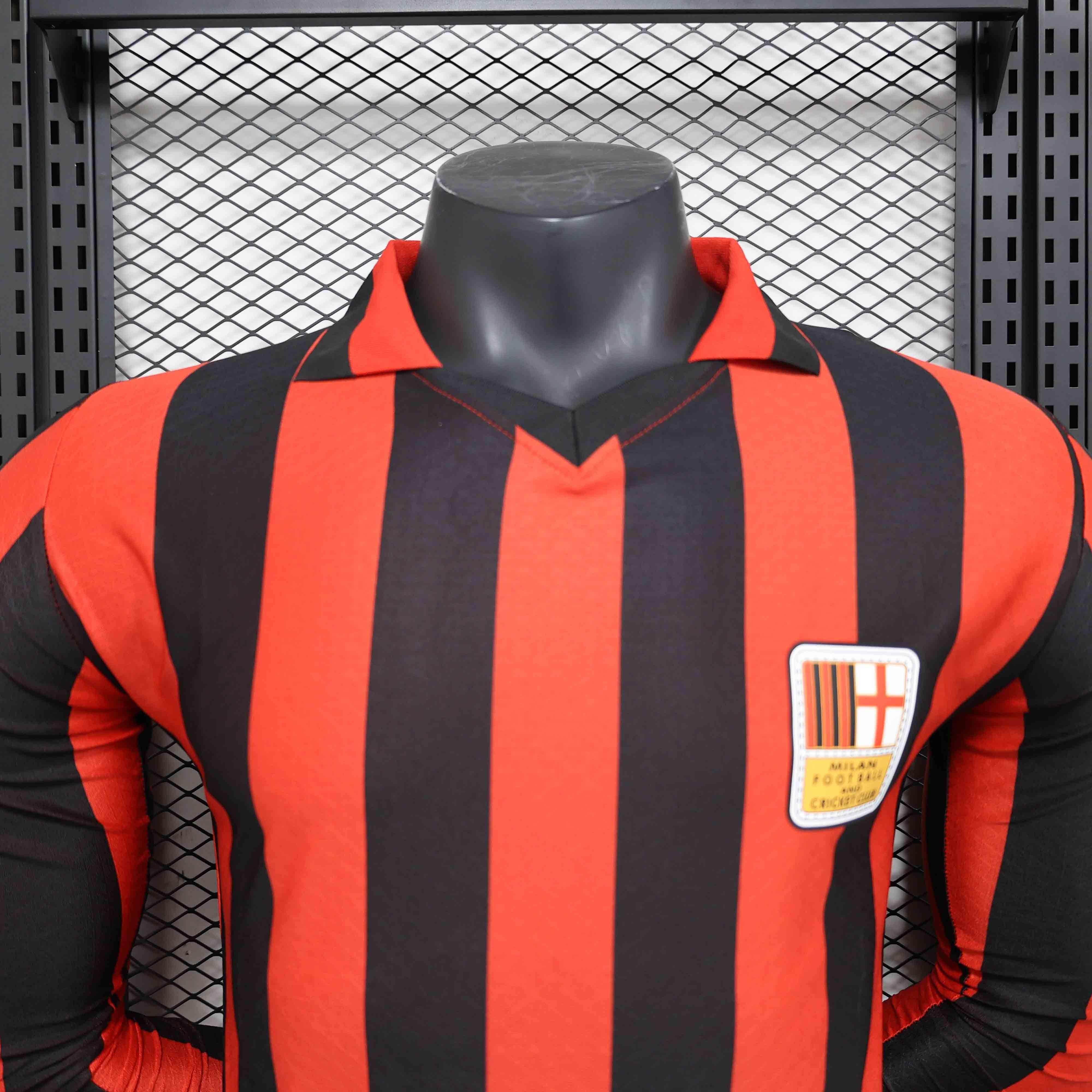 CAMISETA AC MILAN l 125th HOMBRE (VERSIÓN JUGADOR) MANGA LARGA - ZonaCamisetas