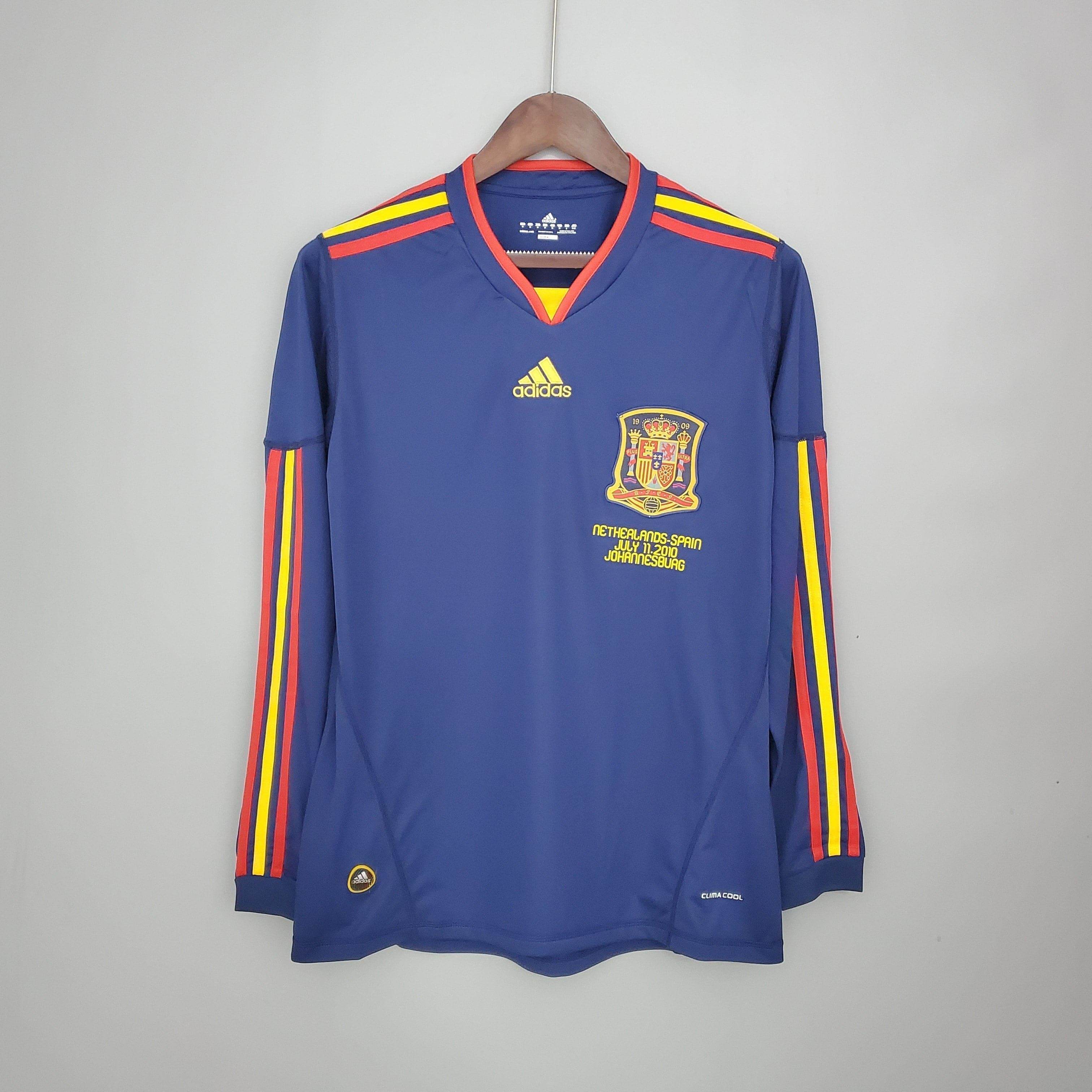 CAMISETA ESPAÑA MUNDIAL I 2010 HOMBRE (RETRO) MANGA LARGA - ZonaCamisetas
