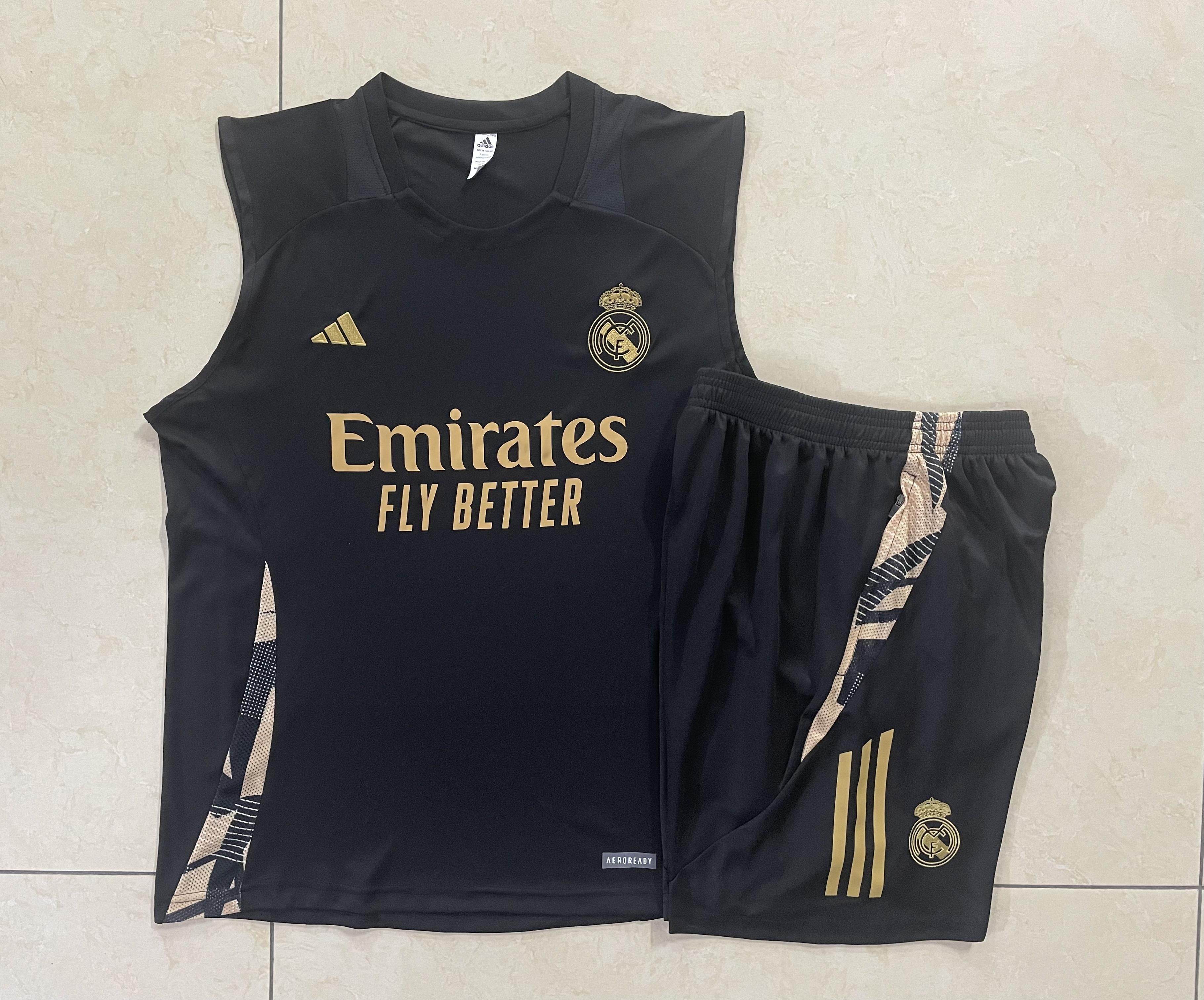 CONJUNTO SIN MANGAS REAL MADRID ENTRENAMIENTO lIl 24/25 HOMBRE - ZonaCamisetas