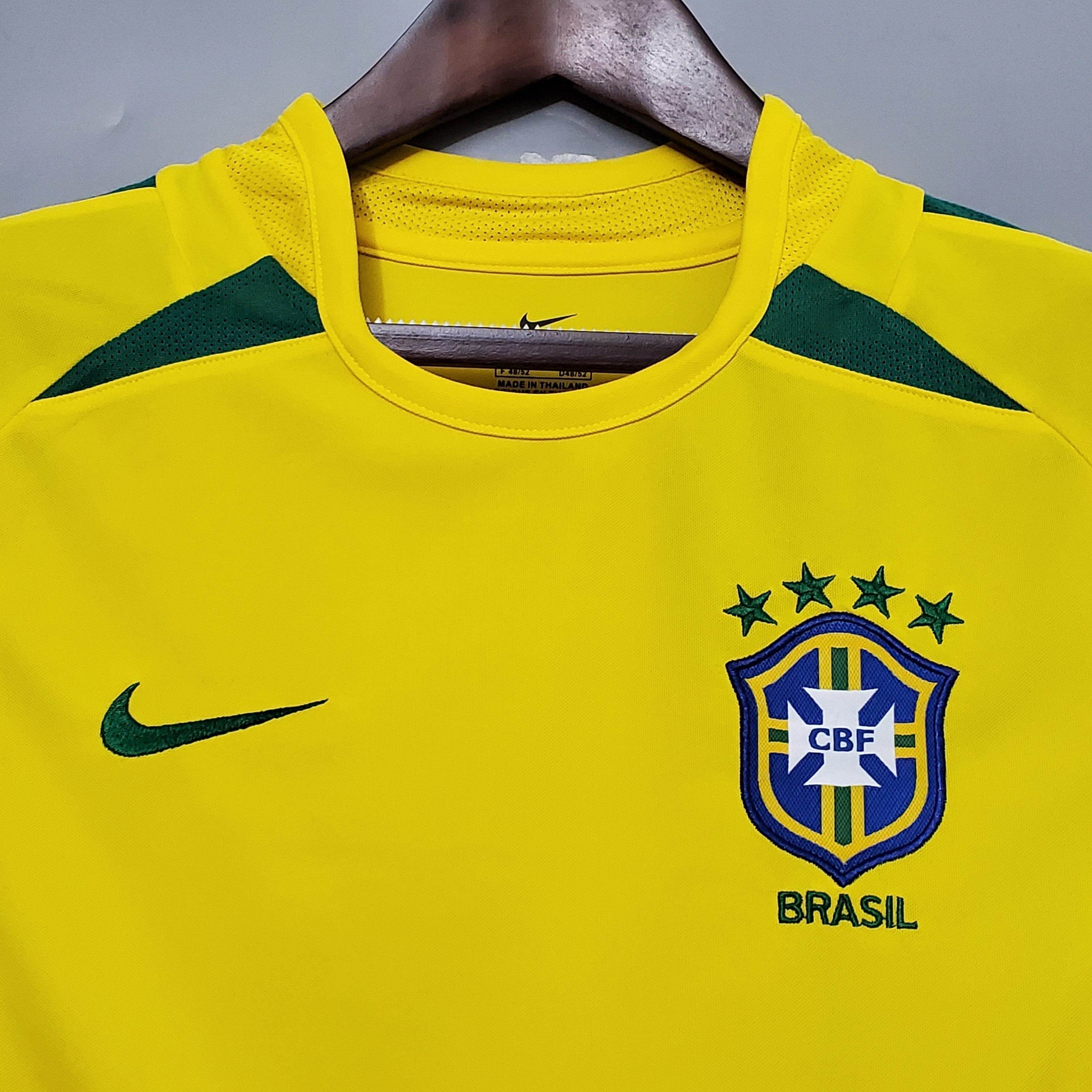 CAMISETA BRASIL I 2002 HOMBRE (RETRO) - ZonaCamisetas
