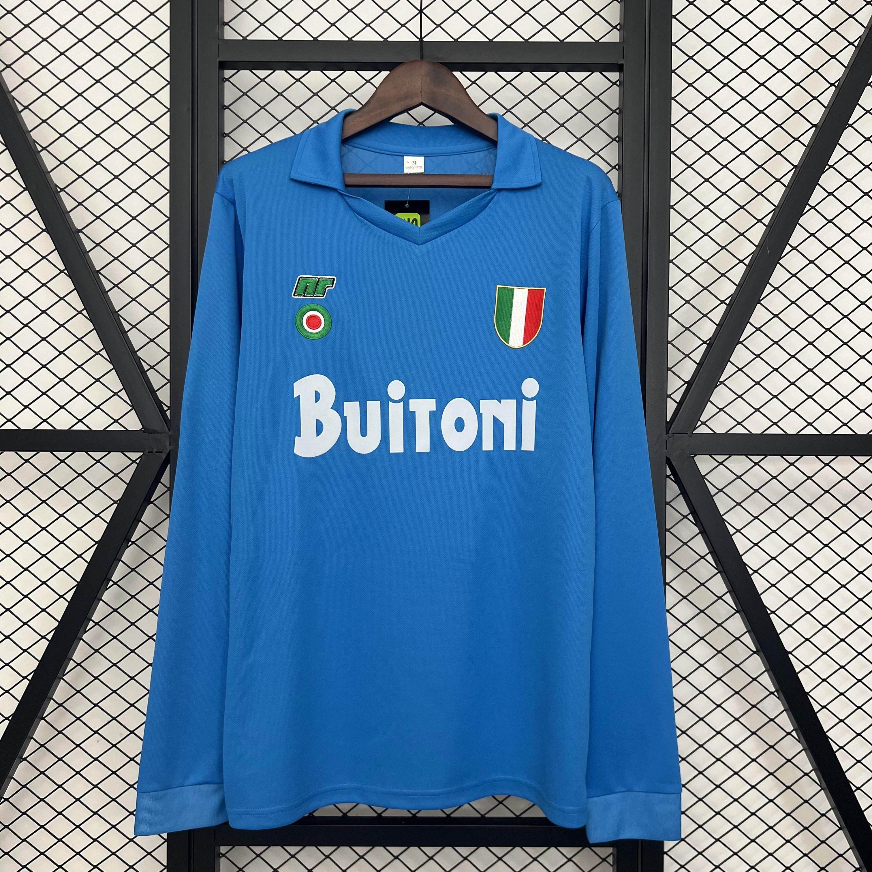 CAMISETA NAPOLI I 87/88 HOMBRE (RETRO) MANGA LARGA - ZonaCamisetas