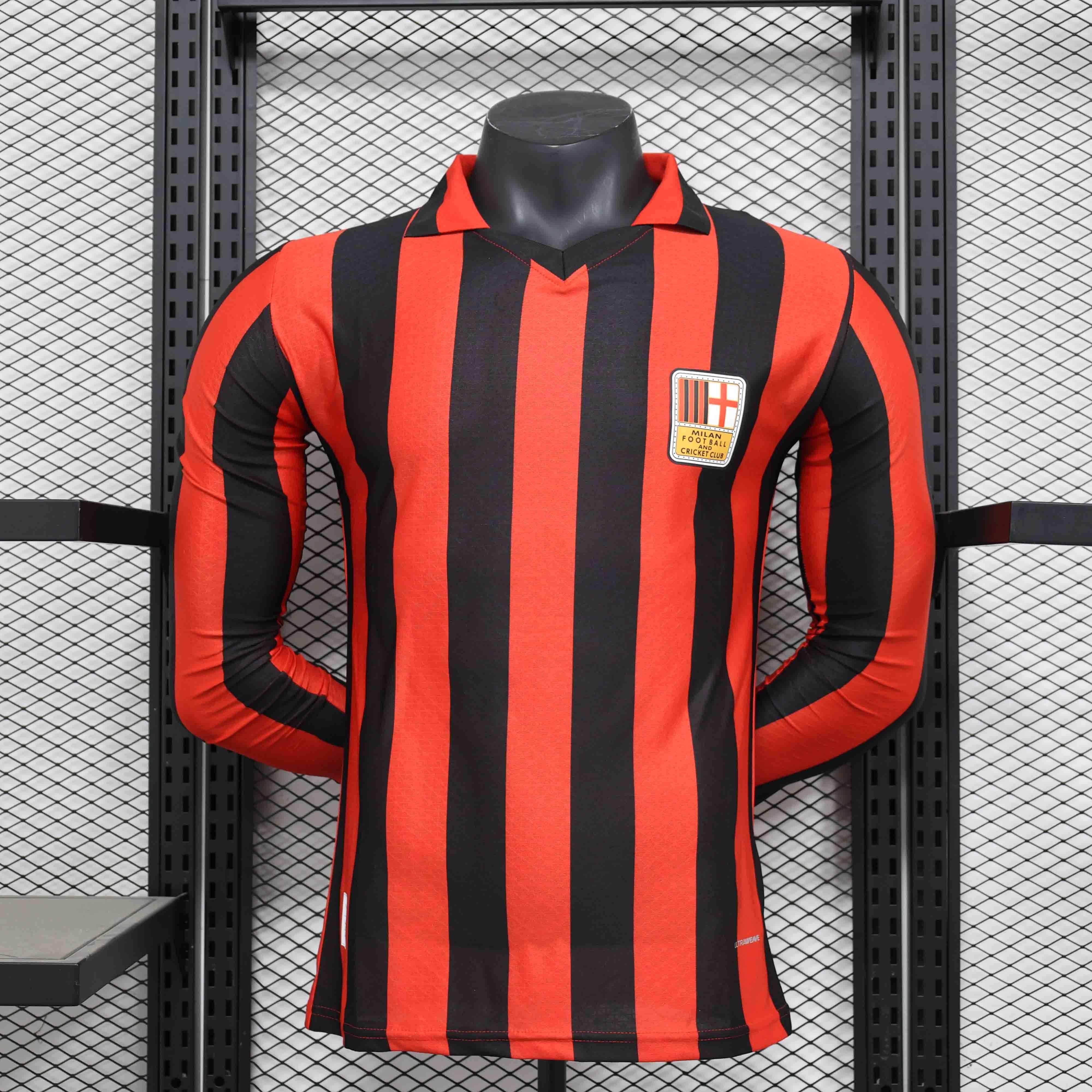 CAMISETA AC MILAN l 125th HOMBRE (VERSIÓN JUGADOR) MANGA LARGA - ZonaCamisetas