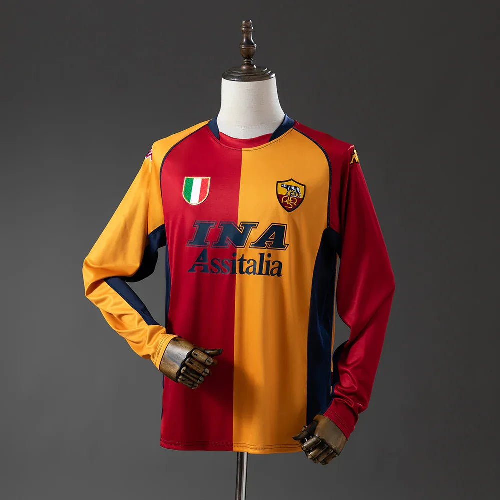 CAMISETA ROMA I 01/02 MANGA LARGA HOMBRE (RETRO) - ZonaCamisetas