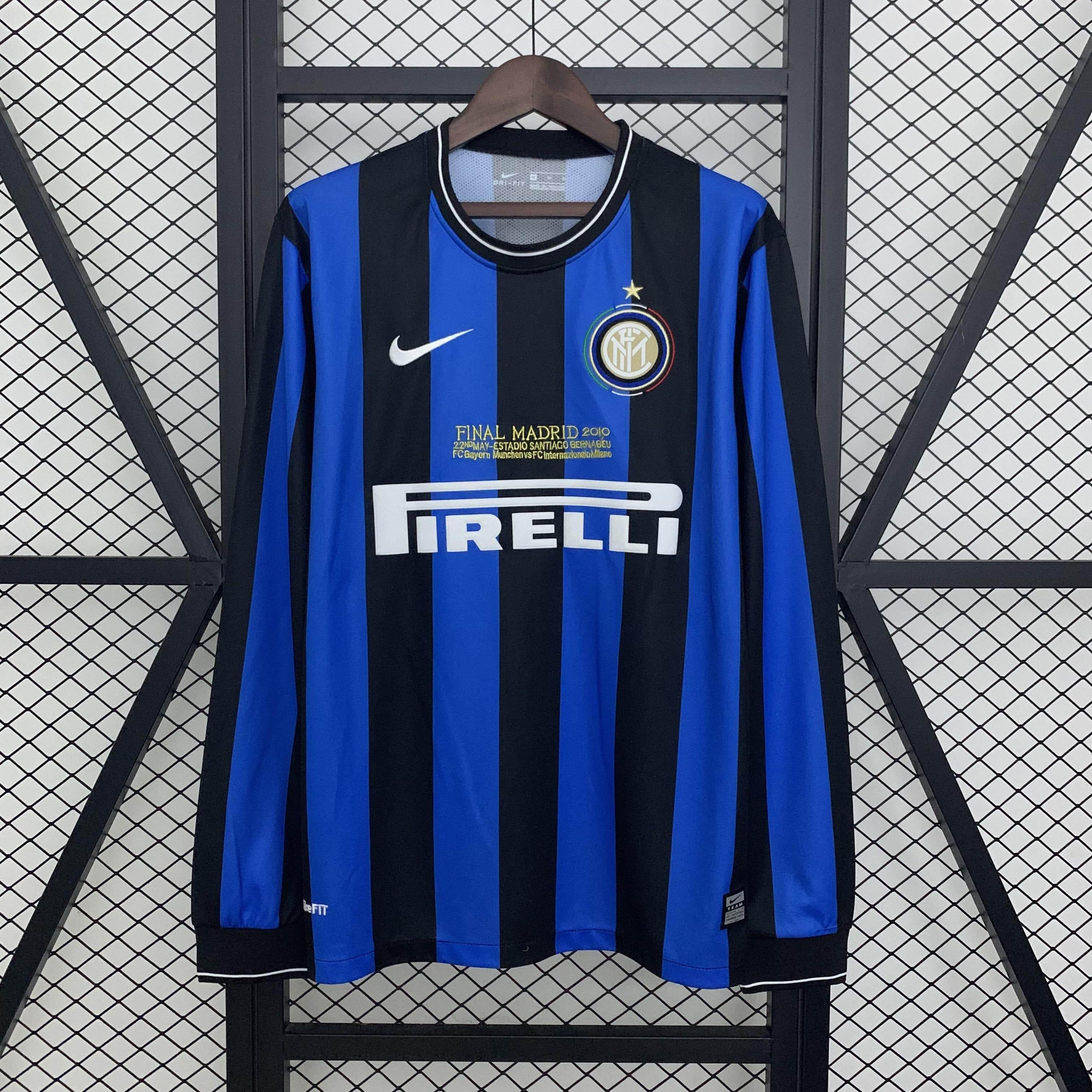CAMISETA INTER DE MILAN I 09/10 HOMBRE MANGA LARGA (RETRO) - ZonaCamisetas