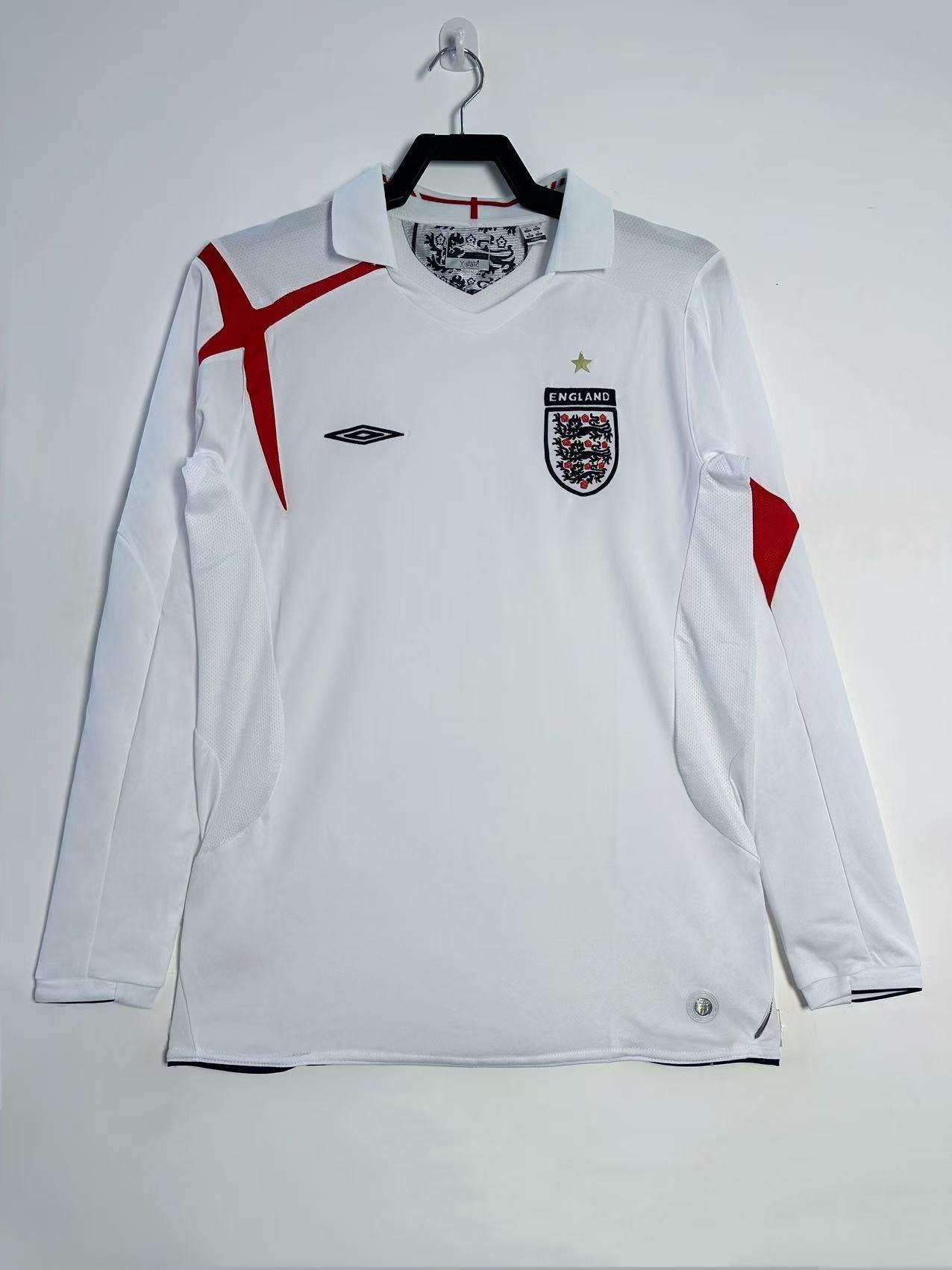 CAMISETA INGLATERRA I 2006 MANGA LARGA HOMBRE (RETRO) - ZonaCamisetas