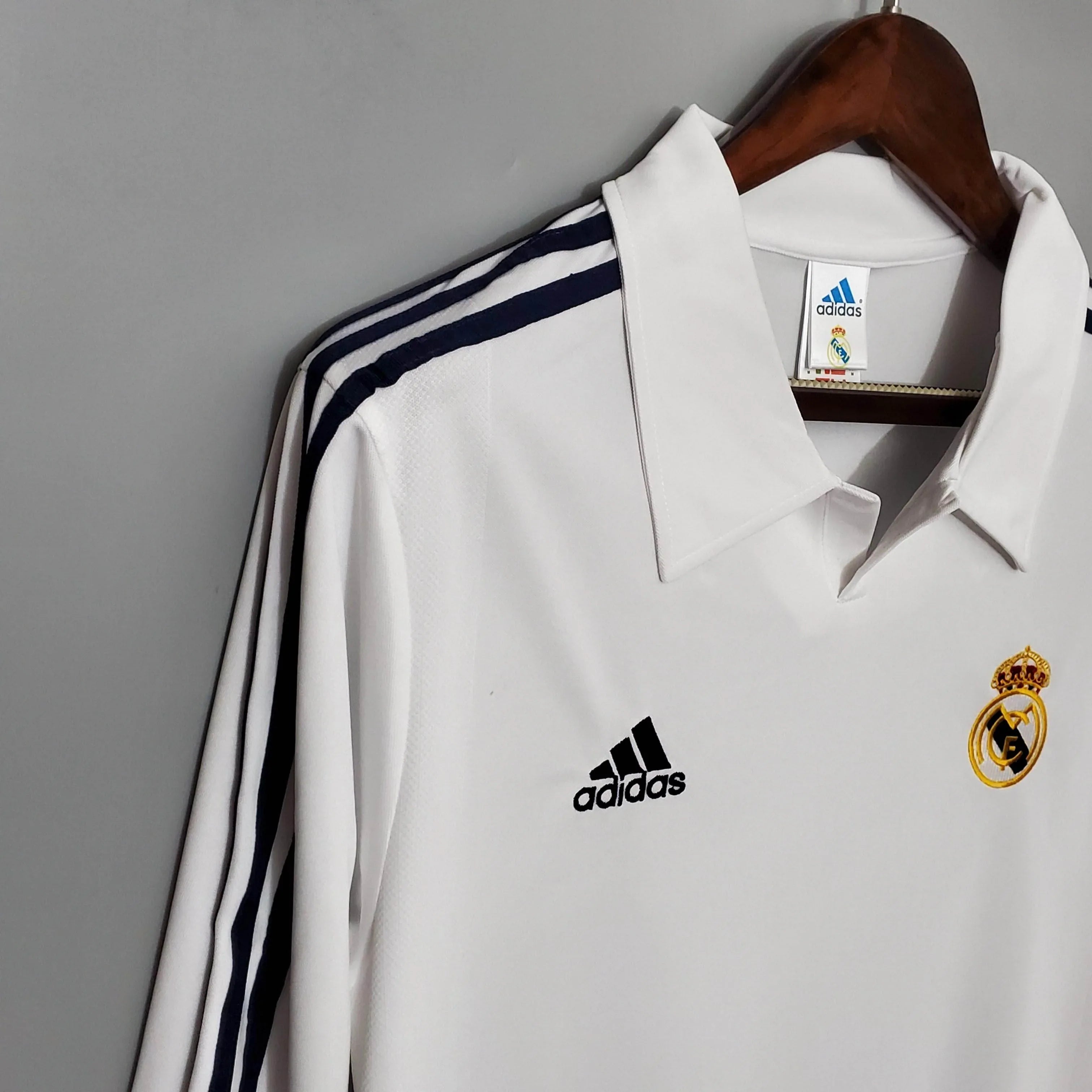 CAMISETA REAL MADRID l 01/02 MANGA LARGA HOMBRE (RETRO) - ZonaCamisetas