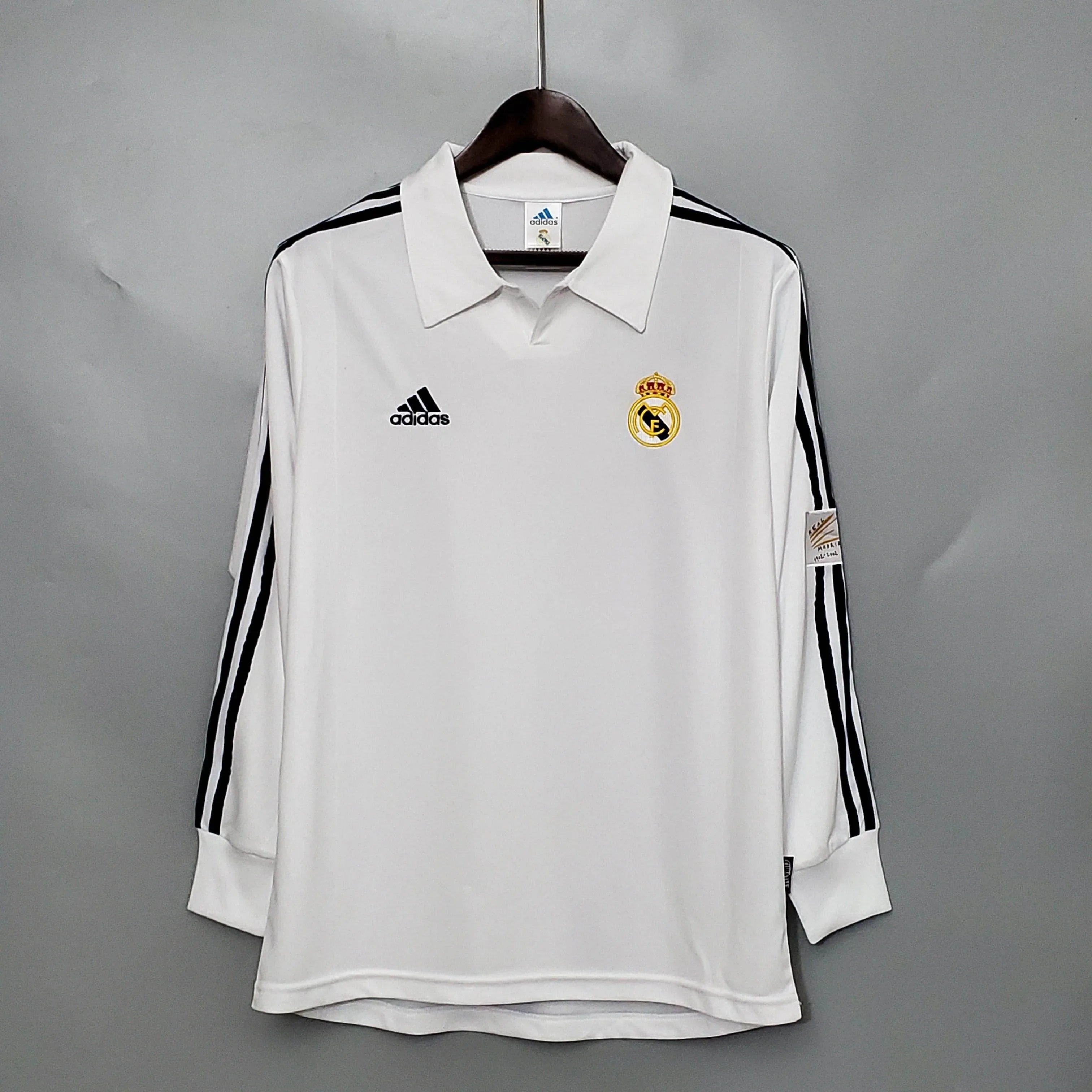 CAMISETA REAL MADRID l 01/02 MANGA LARGA HOMBRE (RETRO) - ZonaCamisetas