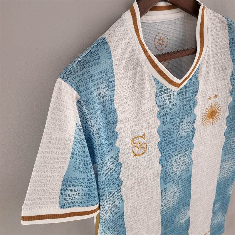 CAMISETA ARGENTINA EDICIÓN COMEMORATIVA I 2022 HOMBRE (RETRO) - ZonaCamisetas