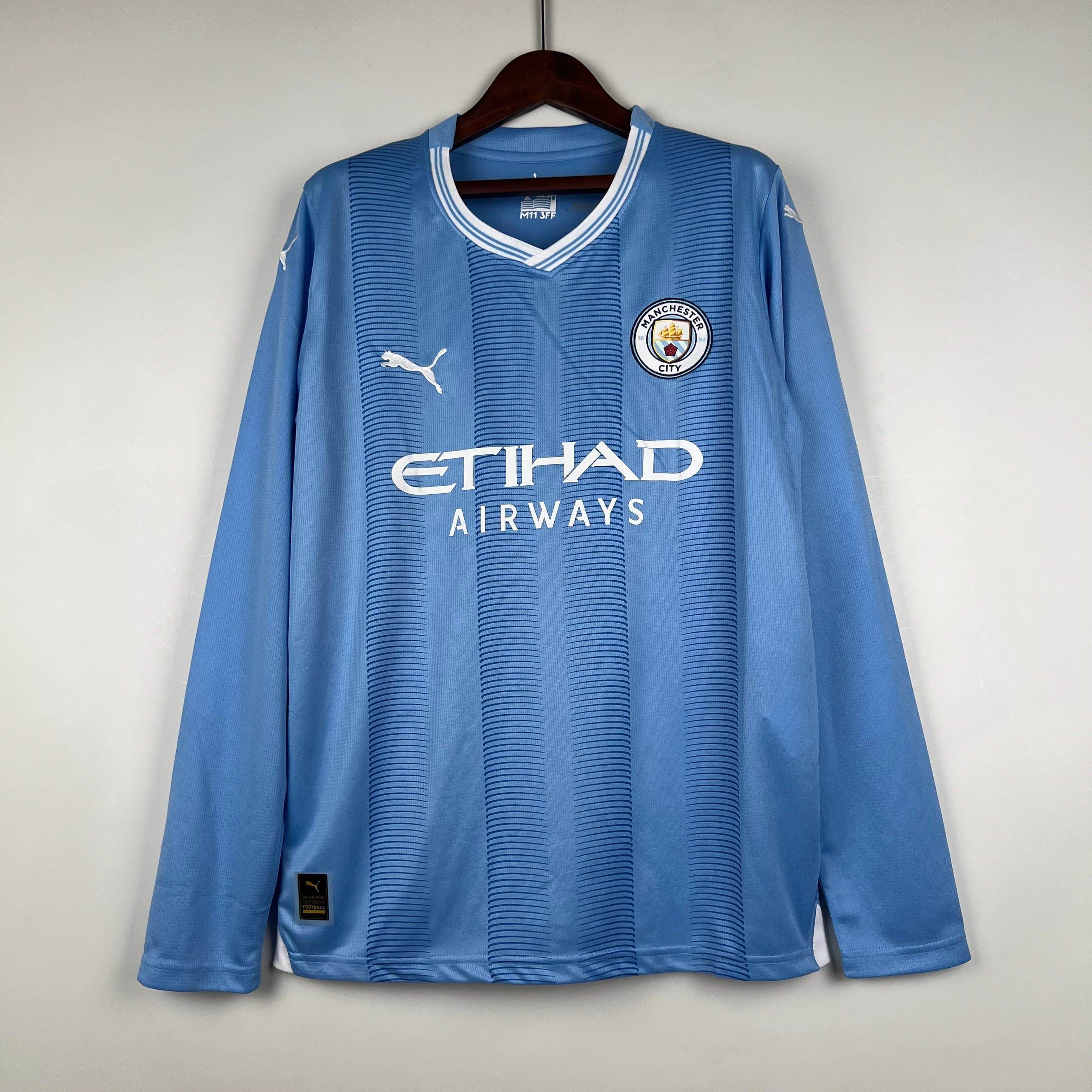 CAMISETA MANCHESTER CITY I 23/24 HOMBRE MANGA LARGA (VERSIÓN FAN) - ZonaCamisetas