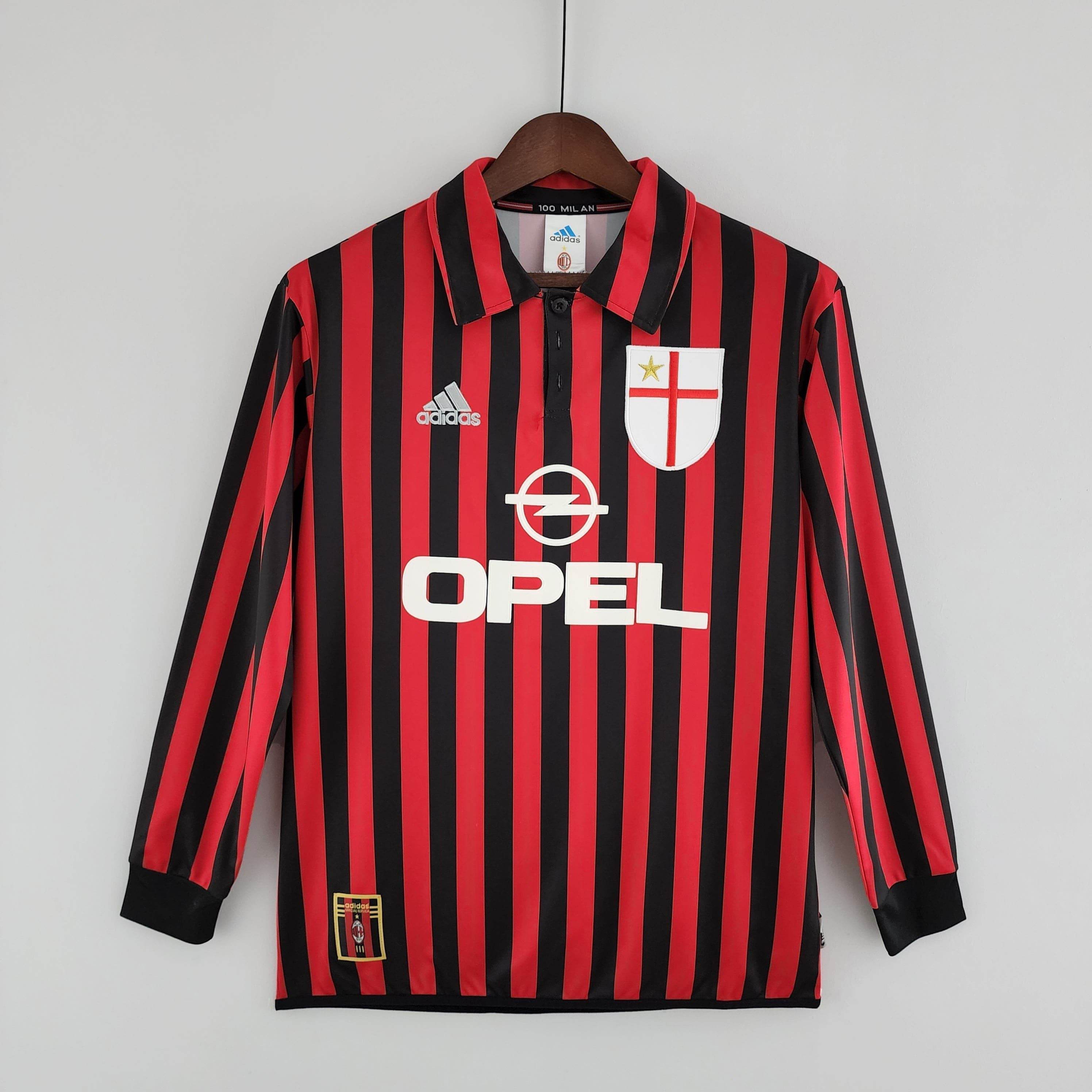 CAMISETA MILAN XVI 99/00 HOMBRE (RETRO) MANGA LARGA - ZonaCamisetas