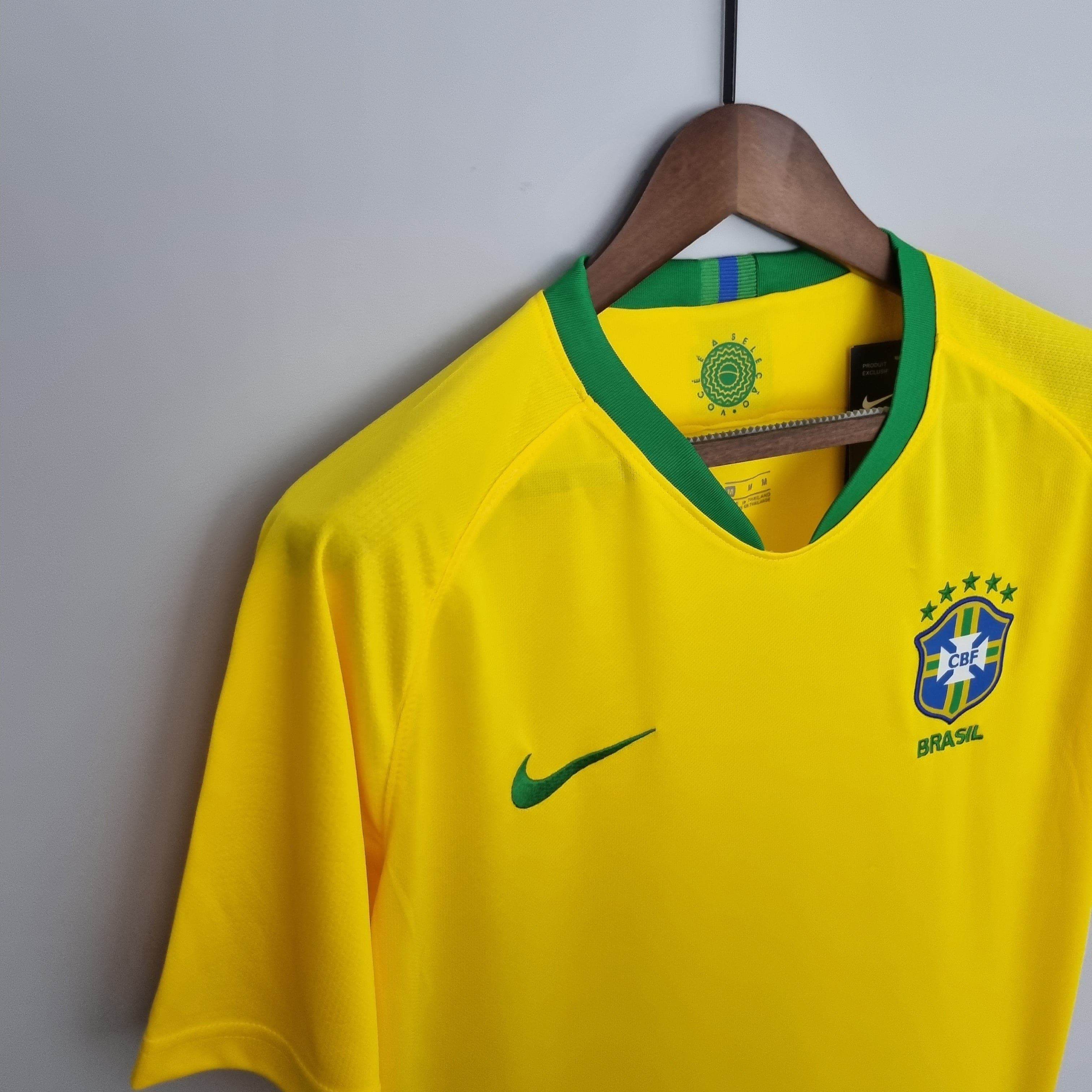 CAMISETA BRASIL I 2018 HOMBRE (RETRO) - ZonaCamisetas