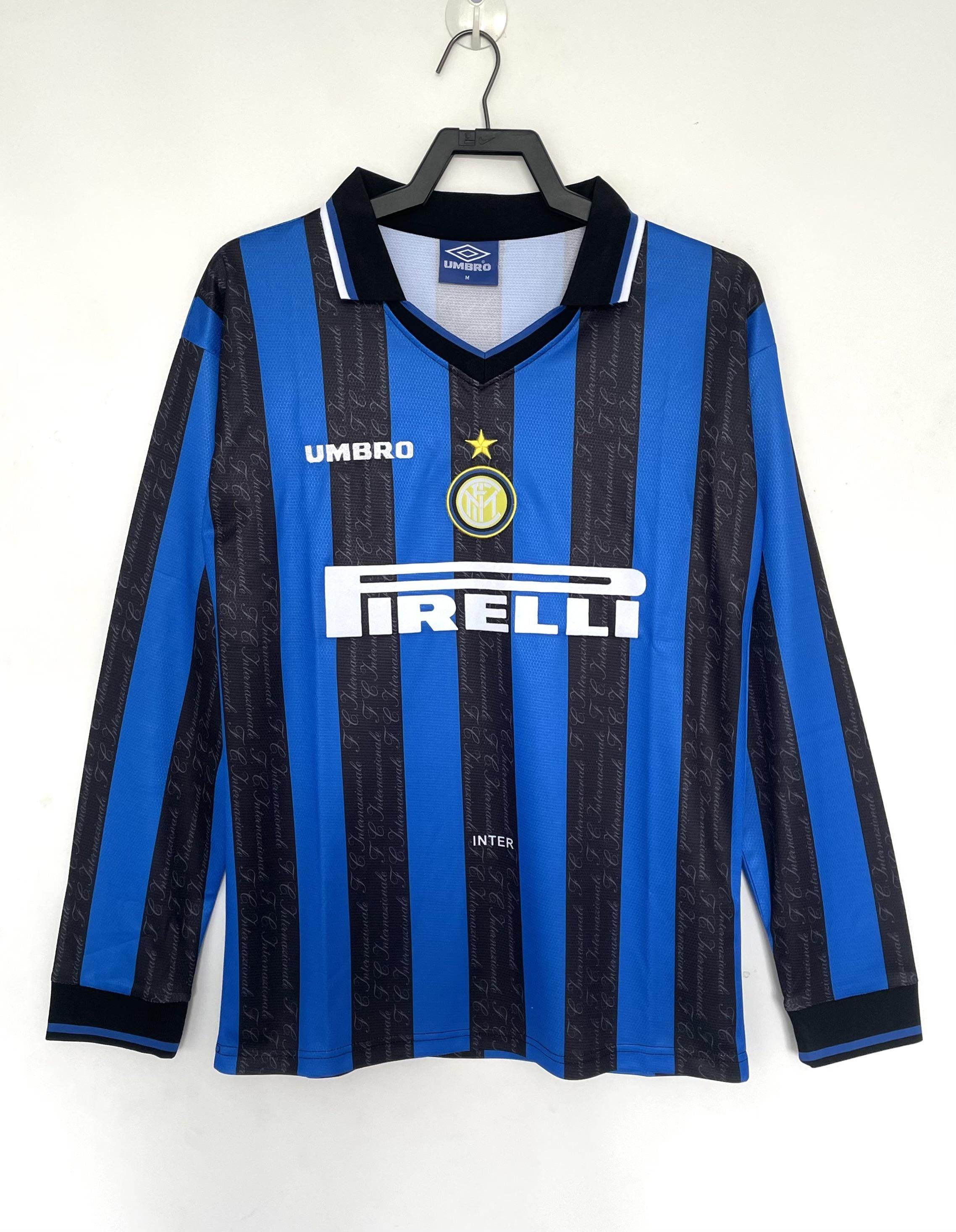CAMISETA INTER DE MILAN I 97/98 HOMBRE MANGA LARGA (RETRO) - ZonaCamisetas
