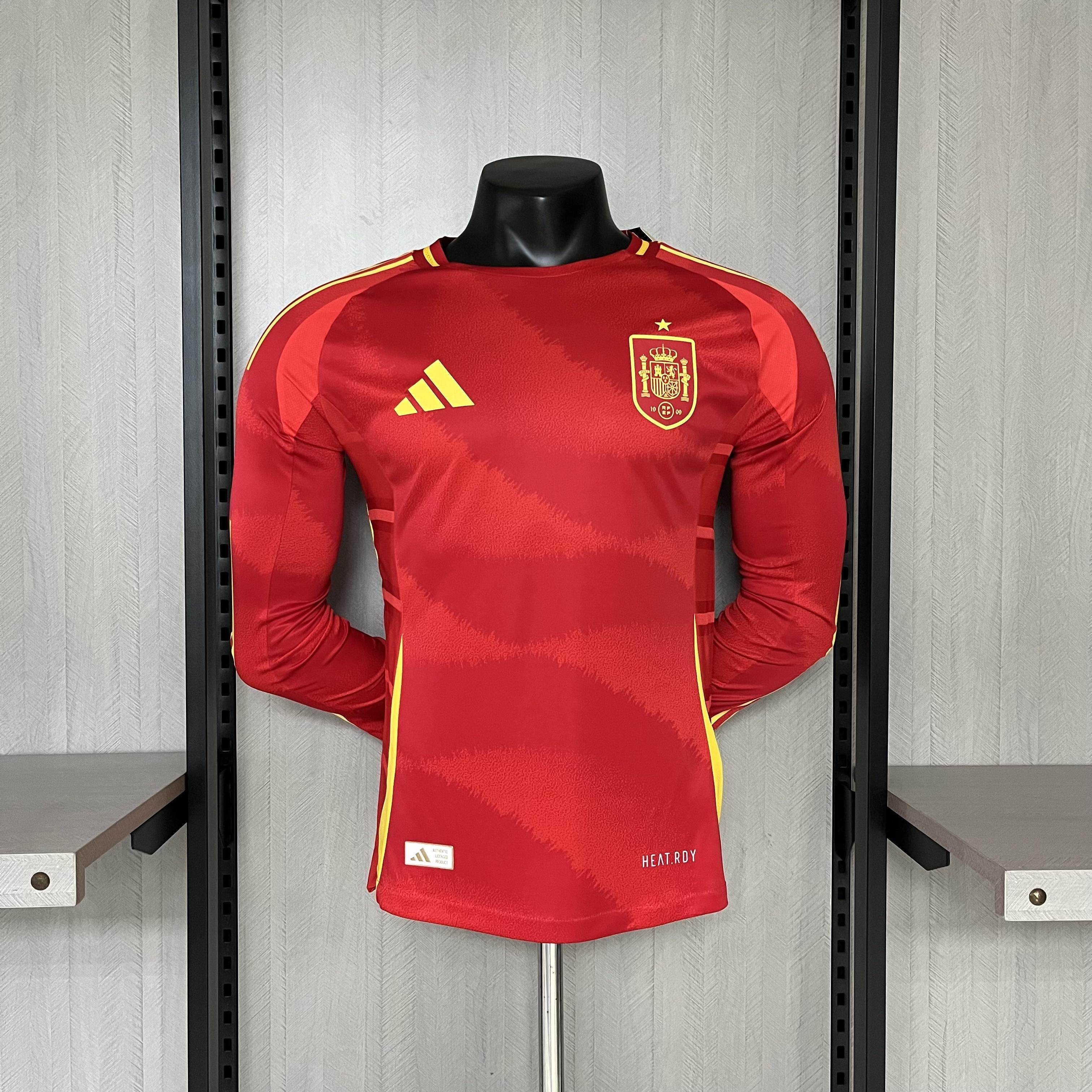 CAMISETA ESPAÑA I EURO 2024 MANGA LARGA HOMBRE (VERSIÓN JUGADOR) - ZonaCamisetas