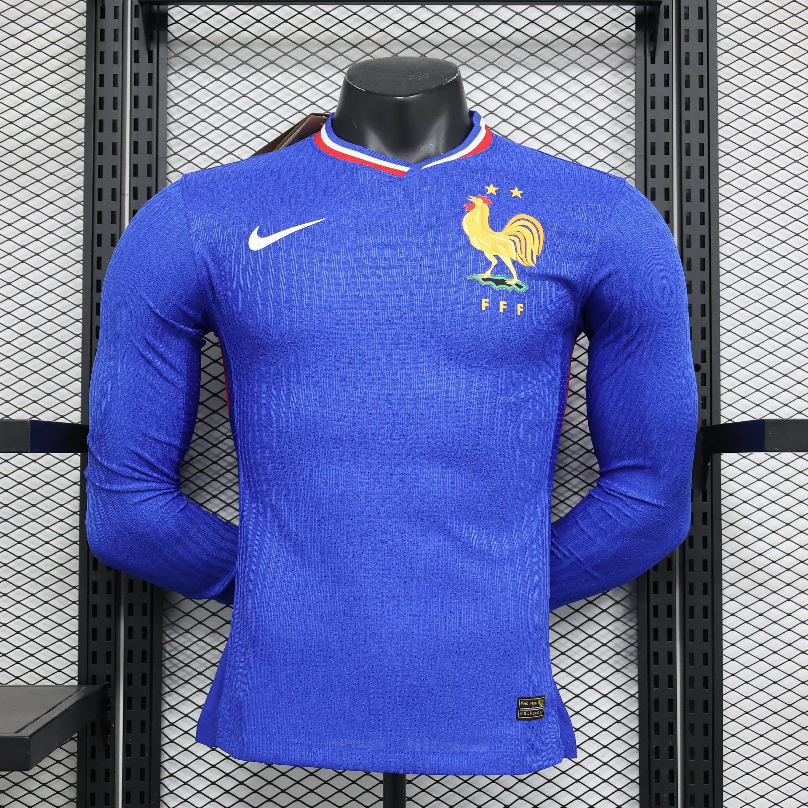 CAMISETA FRANCIA I MANGA LARGA EURO 2024 HOMBRE (VERSIÓN JUGADOR) - ZonaCamisetas