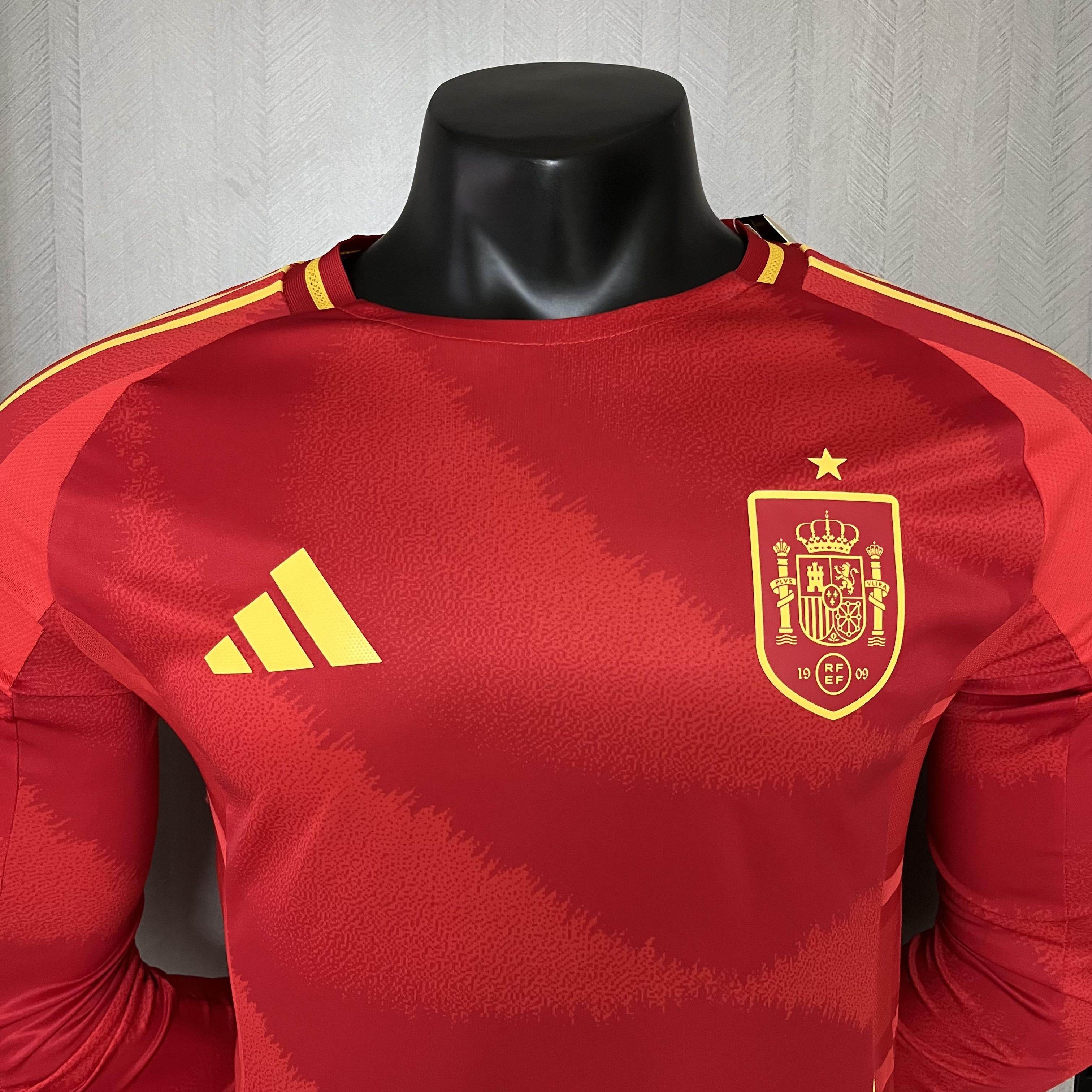 CAMISETA ESPAÑA I EURO 2024 MANGA LARGA HOMBRE (VERSIÓN JUGADOR) - ZonaCamisetas