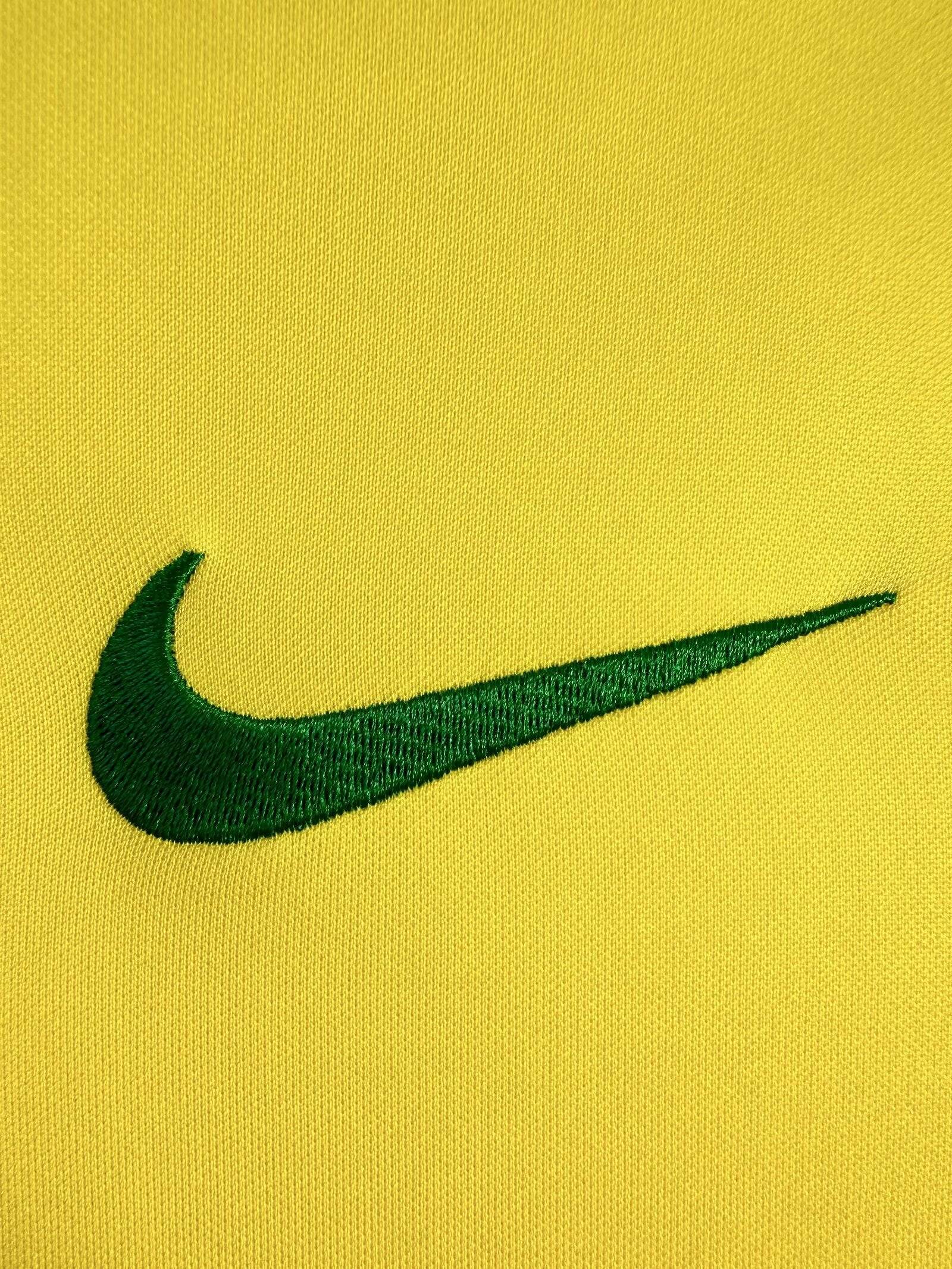 CAMISETA BRASIL I 98 HOMBRE MANGA LARGA (RETRO) - ZonaCamisetas