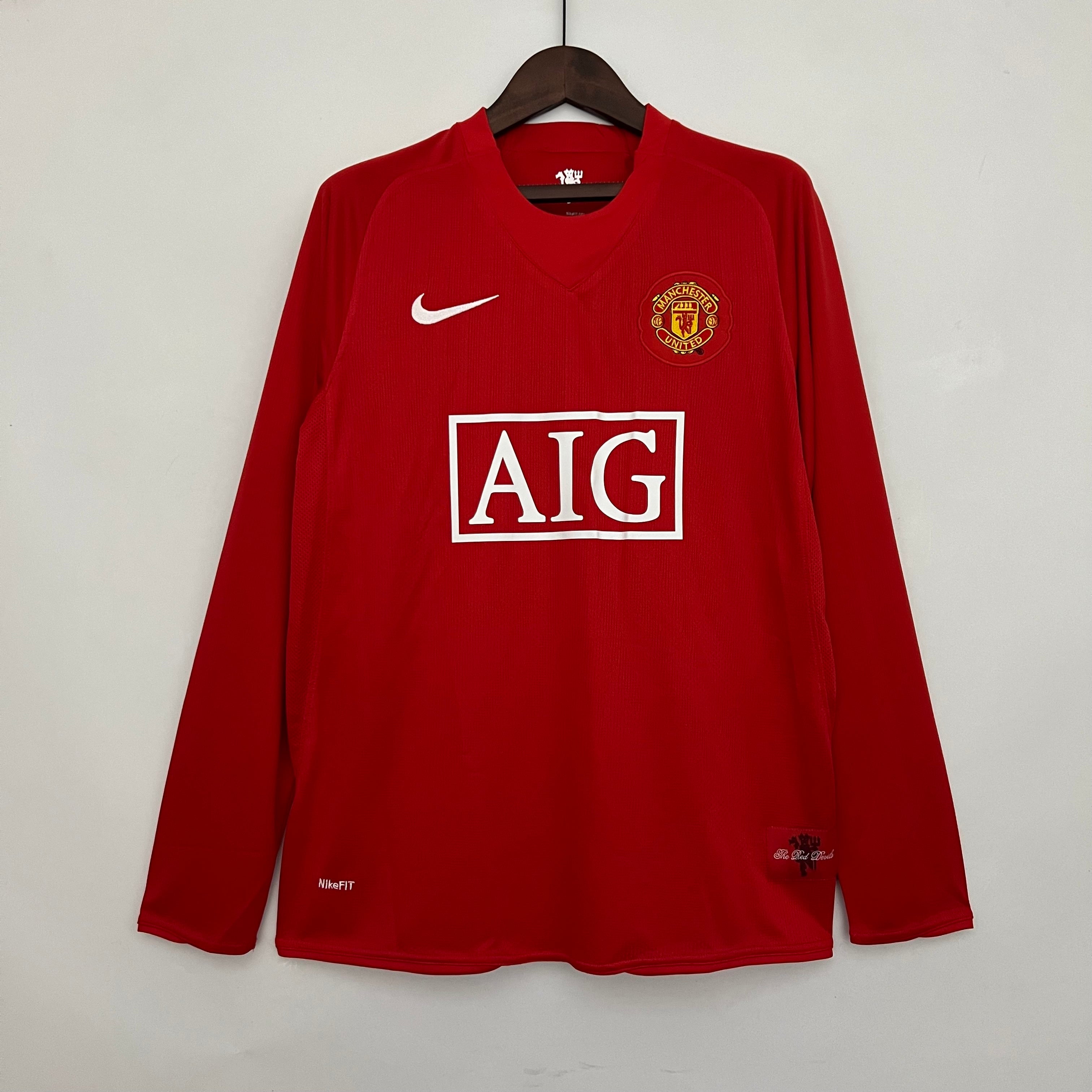 CAMISETA MANCHESTER UNITED I 07/08 MANGA LARGA HOMBRE (RETRO)