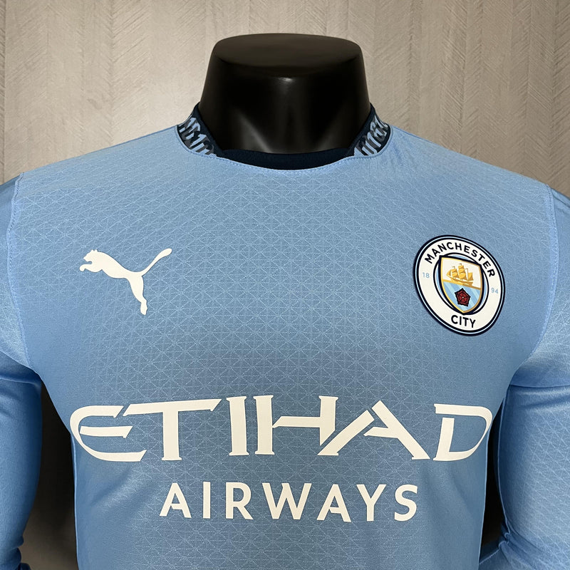 CAMISETA MANCHESTER CITY I 24/25 MANGA LARGA HOMBRE (VERSIÓN JUGADOR)