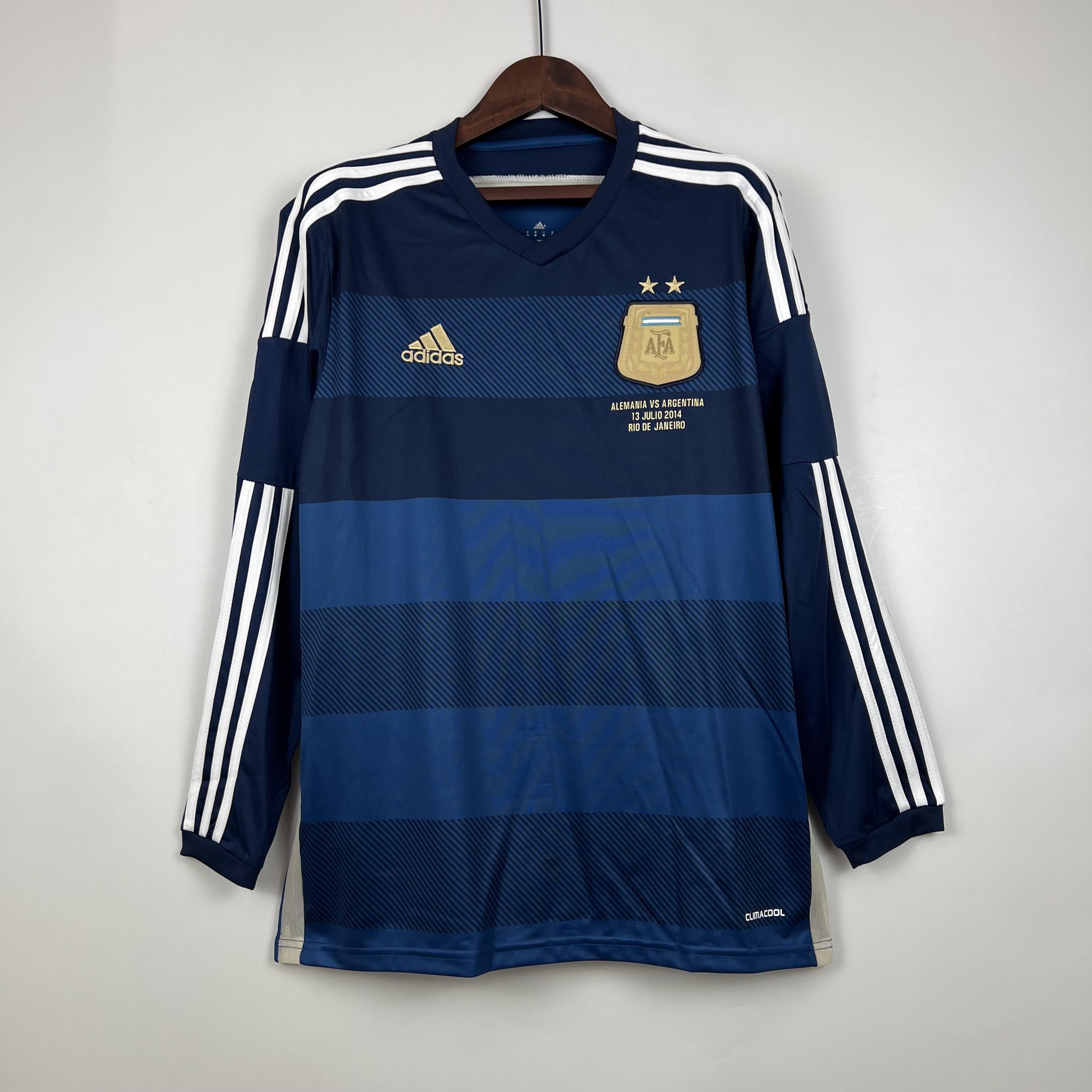 CAMISETA ARGENTINA II 2014 HOMBRE MANGA LARGA (RETRO)
