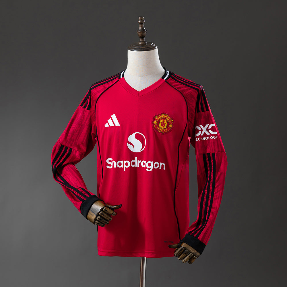 CAMISETA MANCHESTER UNITED I 25/26 MANGA LARGA HOMBRE (VERSIÓN FAN)