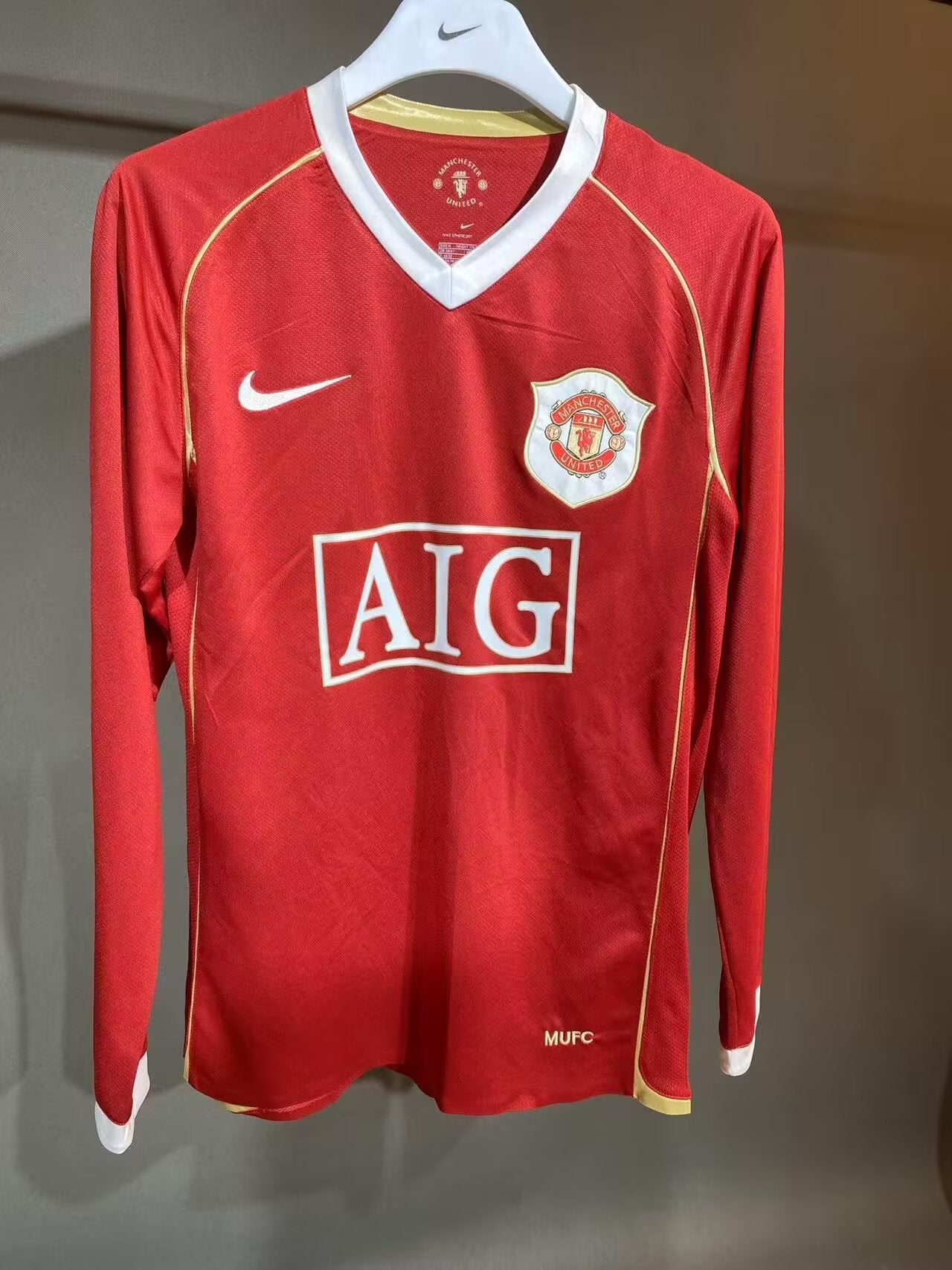 CAMISETA MANCHESTER UNITED I 06/07 HOMBRE (RETRO) MANGA LARGA