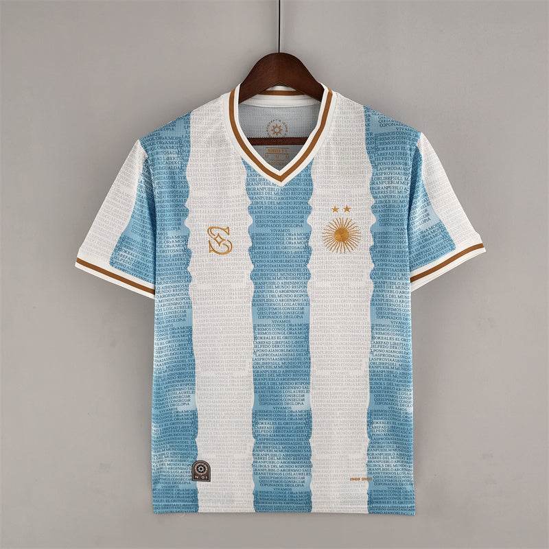 CAMISETA ARGENTINA EDICIÓN COMEMORATIVA I 2022 HOMBRE (RETRO) - ZonaCamisetas
