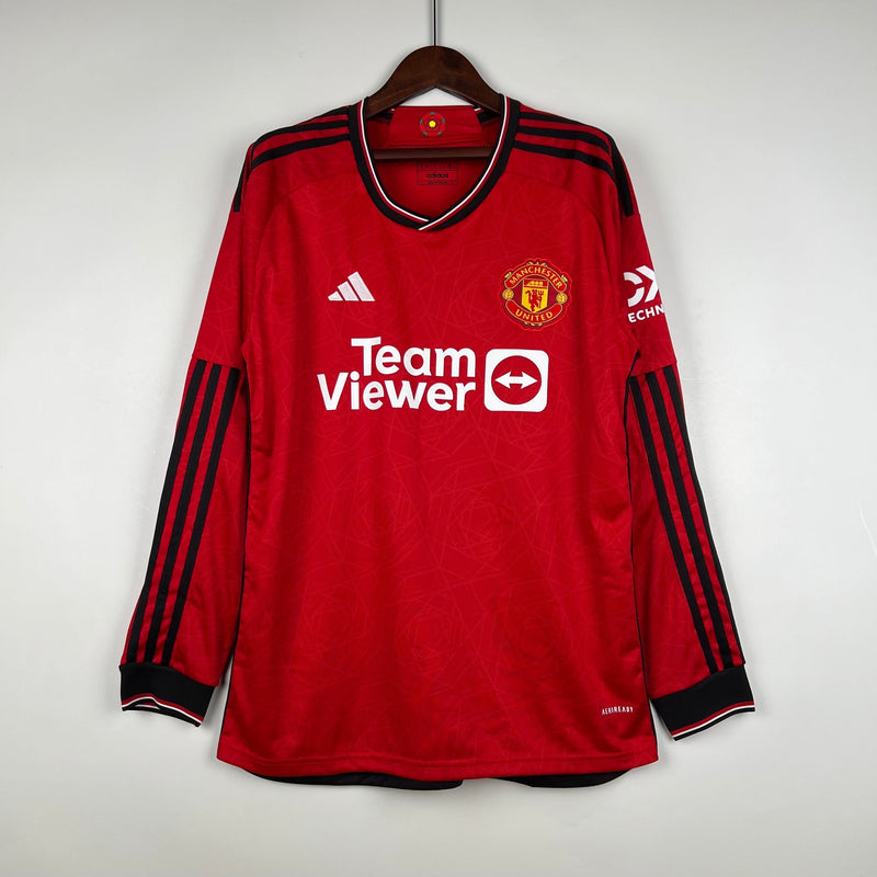 CAMISETA MANCHESTER UNITED I 23/24 HOMBRE MANGA LARGA (VERSIÓN FAN)