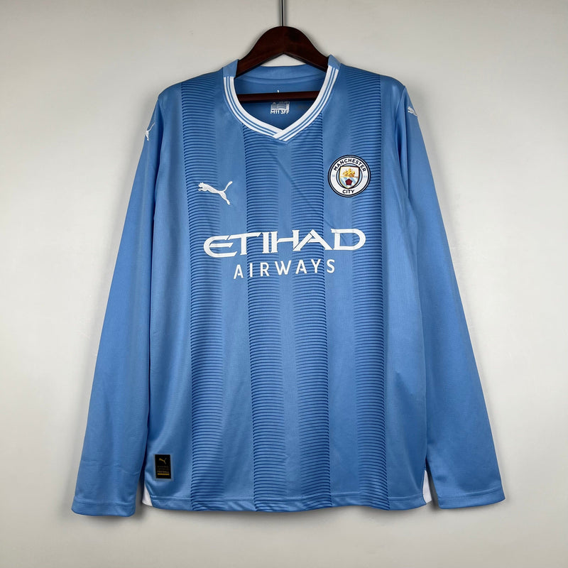 CAMISETA MANCHESTER CITY I 23/24 HOMBRE MANGA LARGA (VERSIÓN FAN)