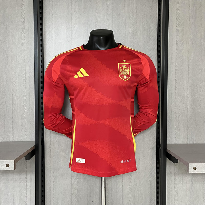 CAMISETA ESPAÑA I EURO 2024 MANGA LARGA HOMBRE (VERSIÓN JUGADOR)