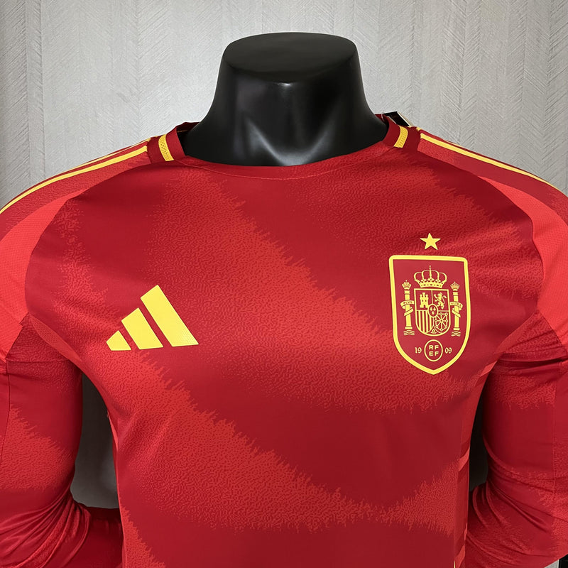 CAMISETA ESPAÑA I EURO 2024 MANGA LARGA HOMBRE (VERSIÓN JUGADOR)