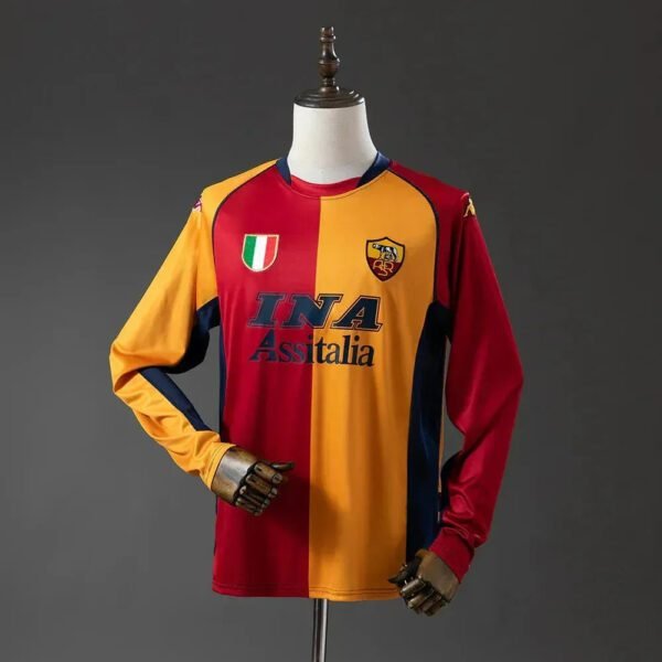 76612cf1 CAMISETA ROMA I 01/02 MANGA LARGA HOMBRE (RETRO) - Zona Camisetas