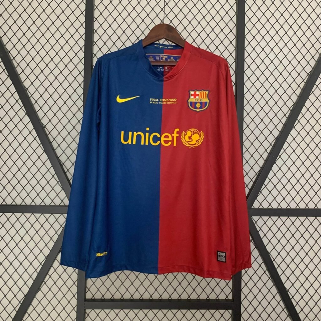 CAMISETA BARCELONA I 08/09 HOMBRE (RETRO) MANGA LARGA ESPECIAL CHAMPIONS - Zona Camisetas